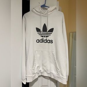 White Adidas Hoodie in size Large